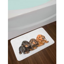 Puppies Lying Together Bath Mat