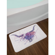 Bull Skull with Splashes Bath Mat