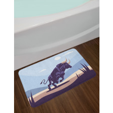 Strong Bull Nature in Doodle Bath Mat