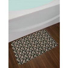 Tropical Flora on Exotic Leaf Bath Mat