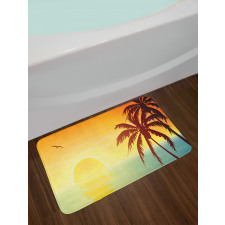 Tropical Sunset with Ombre Sky Bath Mat