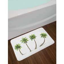 Different Sized Tropical Trees Bath Mat