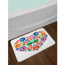 Slav Flowers Heart Bath Mat