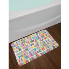 Colorful Cartoon Library Bath Mat