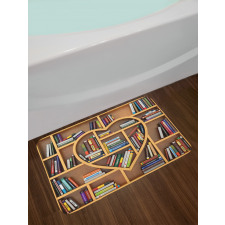 Love Reading Books Heart Bath Mat