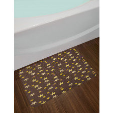 Yellow Tones Flowers Bath Mat