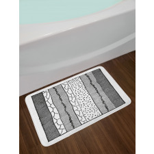 Hand Drawn Uneven Lines Bath Mat