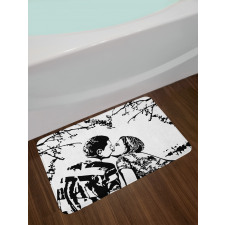 Young Couple in Love Print Bath Mat