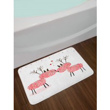 Reindeer with Finger Prints Bath Mat