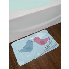 Simple Birds Romance Doodle Bath Mat