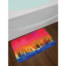 Vivid Abstract Scene Bath Mat