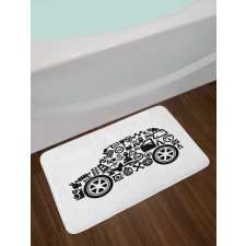 Car Shape Pictograms Bath Mat