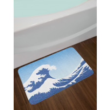 Wave in Vintage Theme Bath Mat