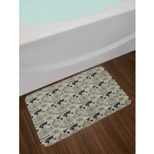 Vintage Adventure Art Bath Mat