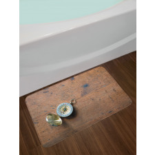 Opened Tool on Grunge Wood Bath Mat