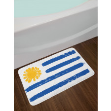 Brush Painting Stroke Flag Bath Mat