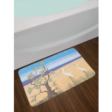 Birds on Beach Coastal Doodle Bath Mat