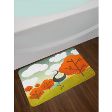 Abstract Bird Trees and Cloud Bath Mat