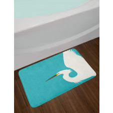 Side Drawn Heron Bird Bath Mat