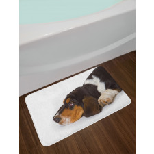 Innocently Lying Dog Bath Mat