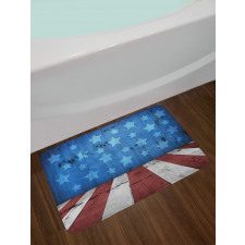 Grunge Stars Stripes Bath Mat