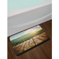 Mountain Side Landscape Bath Mat