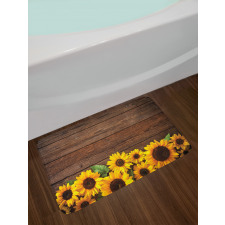 Autumn Sunflower Motif Bath Mat