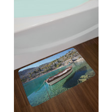 Tranquil Scene Boat on Bay Bath Mat