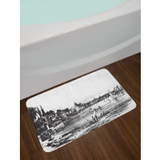 Vintage Cityscape of Istria Bath Mat