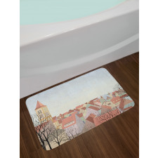 Pedestrian Town Cityscape Bath Mat