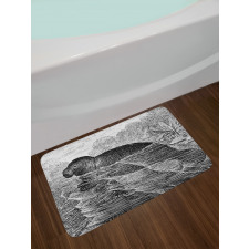 Hand Drawn Sea Cow Design Bath Mat