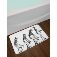 Evolution Theme Ape to Man Bath Mat