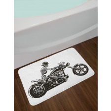 Crazy Halloween Motorbike Bath Mat