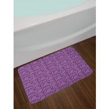 Floral Motif Damask Bath Mat