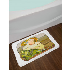 Traditional Slavic Girl Bath Mat