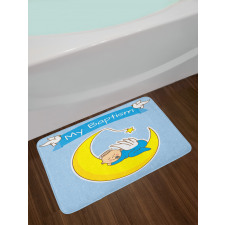 Baby Sleeps on the Moon Bath Mat