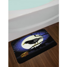 Full Moon Night Bird Bath Mat