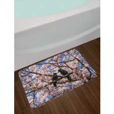 Birds on Sakura Tree Bath Mat