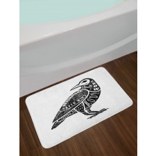 Gothic Bird Font Pattern Bath Mat