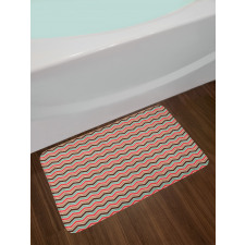 Grunge Retro Zigzags Bath Mat