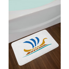 Colorful Greek Ship Sign Bath Mat