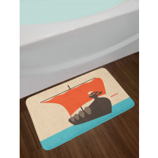 Sailboat with Woman Bath Mat