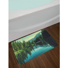 Tree Reflections on Calm Water Bath Mat