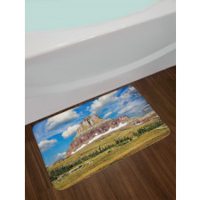 Rugged Peak and Cloudy Sky Bath Mat