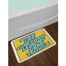 Retro Design Funny Words Bath Mat