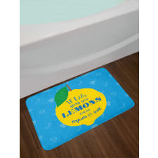 Mexican Words on Lemon Bath Mat