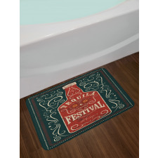 Retro Swirls and Bottle Bath Mat