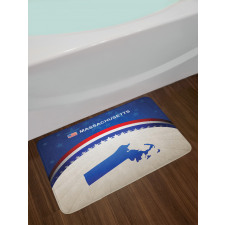 Map Silhouette Stars Bath Mat