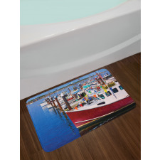 Boats Pier Nautical Bath Mat