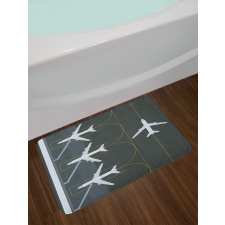 Landed Parked Airplanes Bath Mat